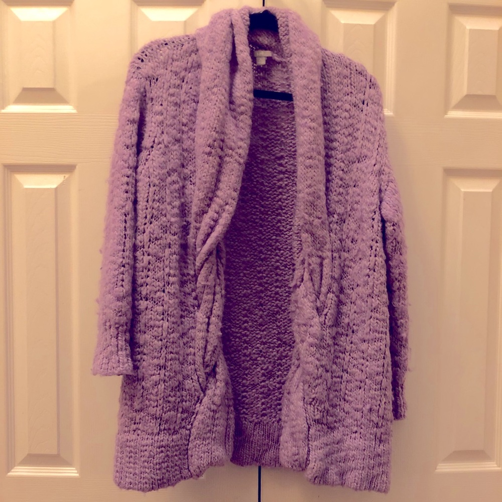 J. Jill Lavender Heavy Knit Cardigan